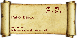 Pakó Dávid névjegykártya
